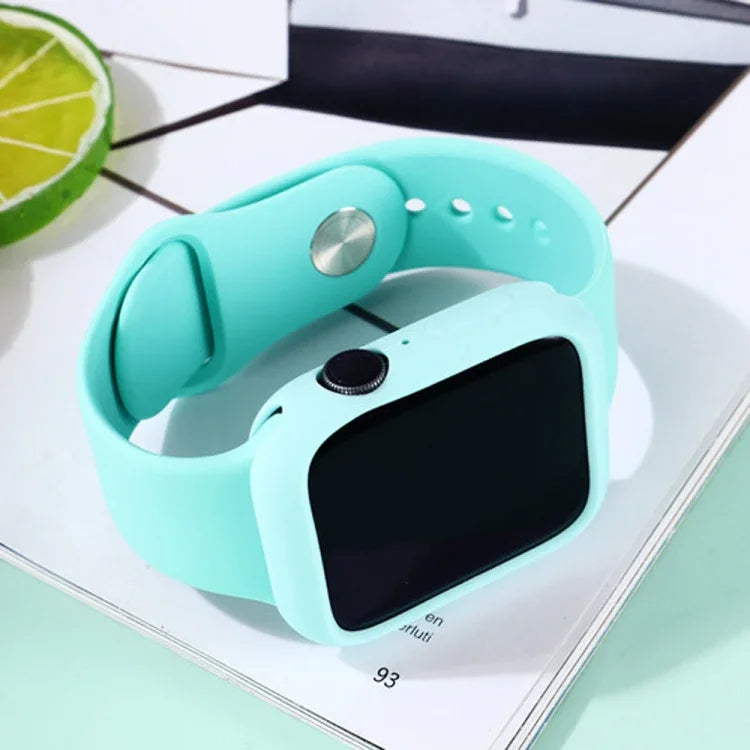 Bộ dây đồng hồ thay thế silicone + ốp bảo vệ đồng hồ, dành cho Apple Watch Series 3 & 2 & 1 38mm, Apple Watch Series 3 & 2 & 1 42mm