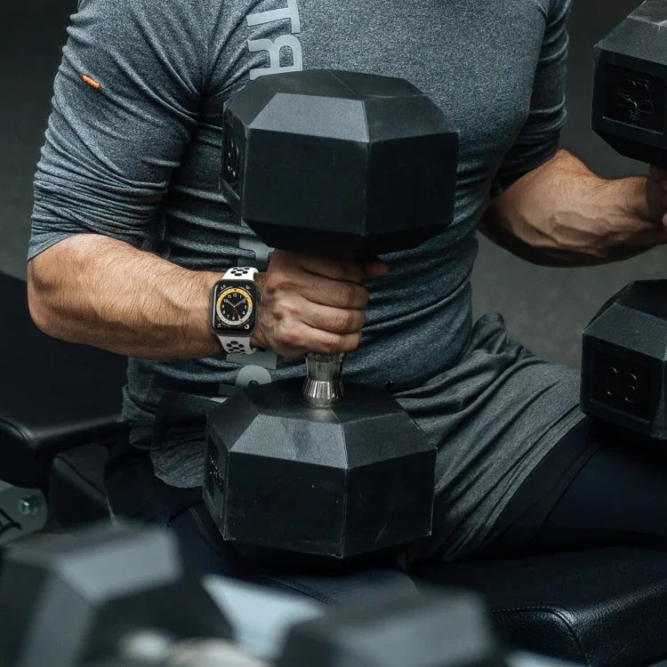 Dây đồng hồ thay thế silicone hai màu 8 khóa, dành cho Apple Watch Series, 7 41mm / 6 & SE & 5 & 4 40mm / 3 & 2 & 1 38mm