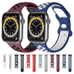 Dây đồng hồ thay thế silicone hai màu 8 khóa, dành cho Apple Watch Series, 7 41mm / 6 & SE & 5 & 4 40mm / 3 & 2 & 1 38mm