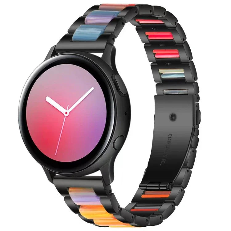 Dây đeo thay thế ba hạt thép + nhựa, Dùng cho đồng hồ thông minh Samsung 20mm, Dùng cho đồng hồ thông minh Samsung 22mm