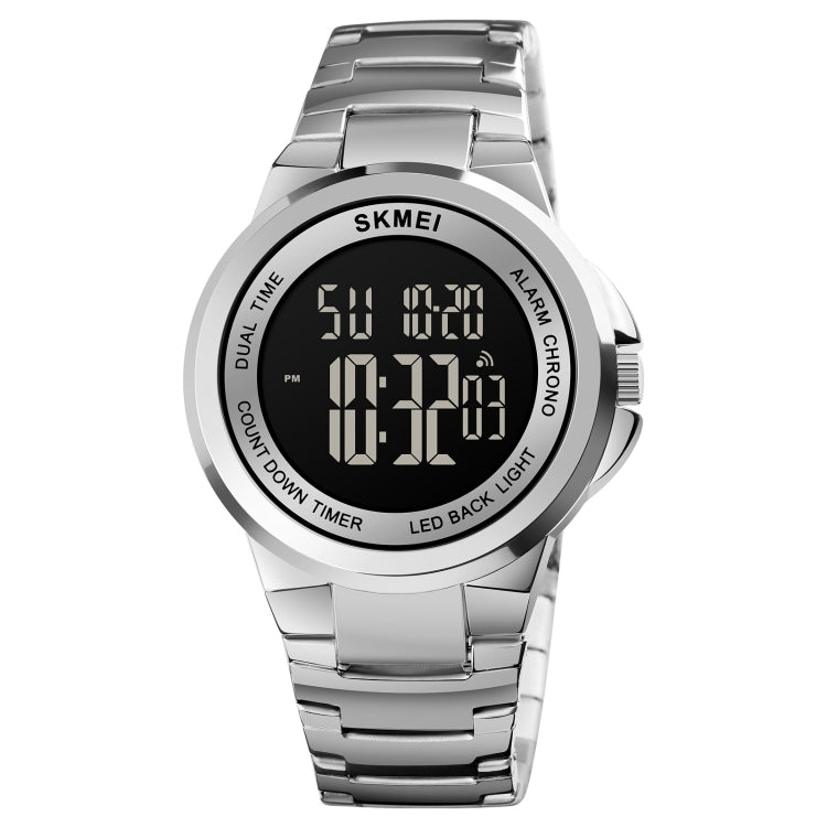 Đồng hồ điện tử SKMEI 1712 hiển thị kỹ thuật số LED giờ kép phát sáng dây thép không gỉ