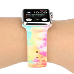 Dây đồng hồ thay thế họa tiết sơn silicone cho Apple Watch Series, 7 41mm / 6 & SE & 5 & 4 40mm / 3 & 2 & 1 38mm, 7 45mm / 6 & SE & 5 & 4 44mm / 3 & 2 & 1 42mm
