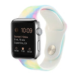 Dây đồng hồ thay thế họa tiết sơn silicone cho Apple Watch Series, 7 41mm / 6 & SE & 5 & 4 40mm / 3 & 2 & 1 38mm, 7 45mm / 6 & SE & 5 & 4 44mm / 3 & 2 & 1 42mm