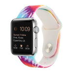 Dây đồng hồ thay thế họa tiết sơn silicone cho Apple Watch Series, 7 41mm / 6 & SE & 5 & 4 40mm / 3 & 2 & 1 38mm, 7 45mm / 6 & SE & 5 & 4 44mm / 3 & 2 & 1 42mm