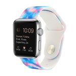 Dây đồng hồ thay thế họa tiết sơn silicone cho Apple Watch Series, 7 41mm / 6 & SE & 5 & 4 40mm / 3 & 2 & 1 38mm, 7 45mm / 6 & SE & 5 & 4 44mm / 3 & 2 & 1 42mm
