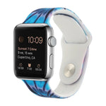 Dây đồng hồ thay thế họa tiết sơn silicone cho Apple Watch Series, 7 41mm / 6 & SE & 5 & 4 40mm / 3 & 2 & 1 38mm, 7 45mm / 6 & SE & 5 & 4 44mm / 3 & 2 & 1 42mm