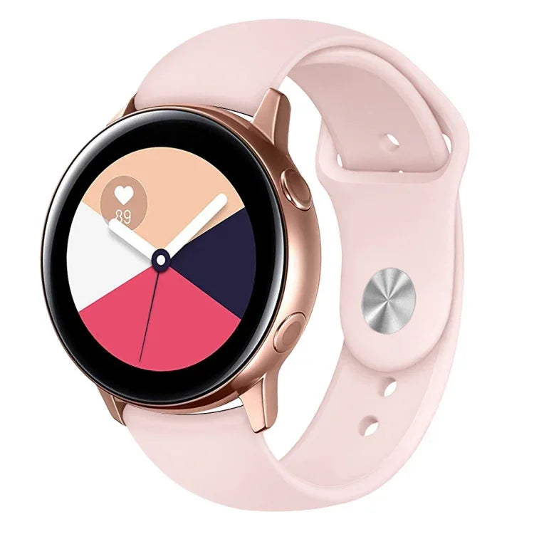 Dây đeo silicone màu trơn cho Galaxy Watch Active 2, L, S