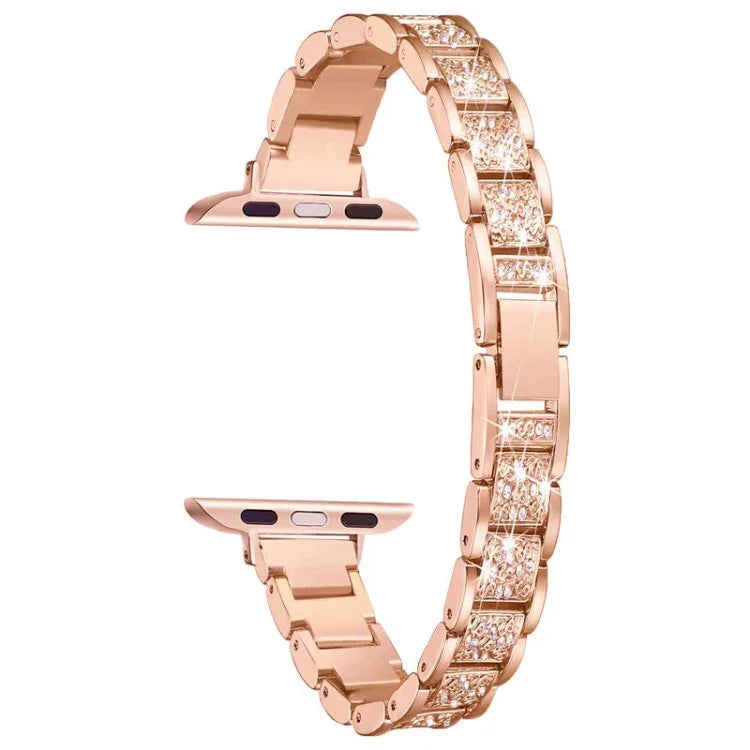 Dây đồng hồ thay thế hợp kim nhôm kim cương ba hạt 14mm cho Apple Watch Series, 7 41mm / 6 & SE & 5 & 4 40mm / 3 & 2 & 1 38mm, 7 45mm / 6 & SE & 5 & 4 44mm / 3 & 2 & 1 42mm