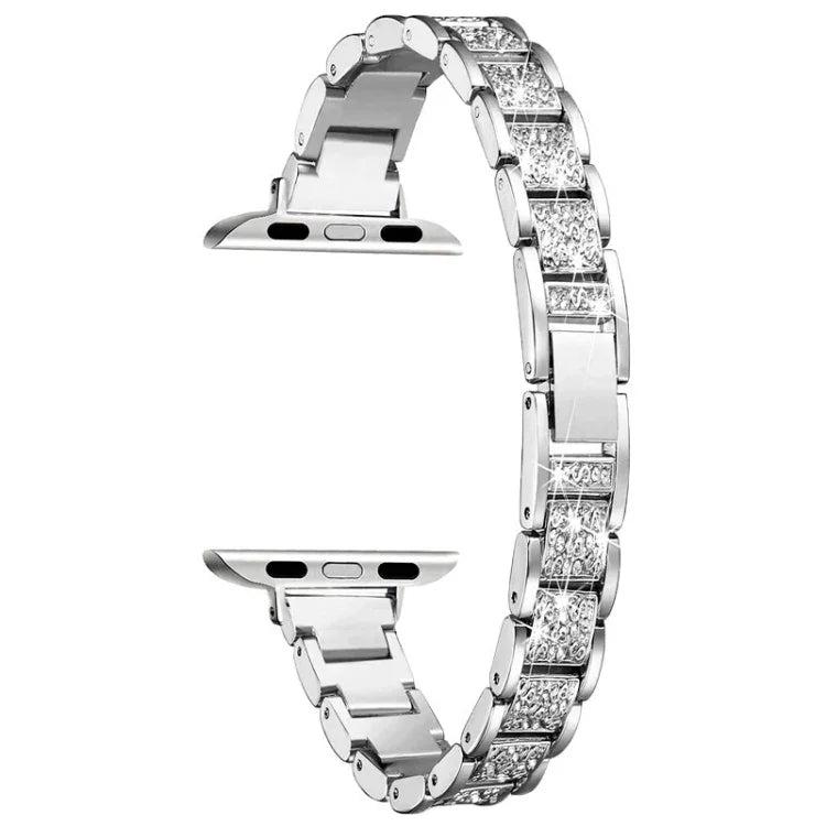 Dây đồng hồ thay thế hợp kim nhôm kim cương ba hạt 14mm cho Apple Watch Series, 7 41mm / 6 & SE & 5 & 4 40mm / 3 & 2 & 1 38mm, 7 45mm / 6 & SE & 5 & 4 44mm / 3 & 2 & 1 42mm