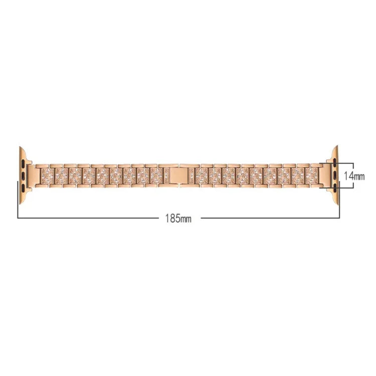 Dây đồng hồ thay thế hợp kim nhôm kim cương ba hạt 14mm cho Apple Watch Series, 7 41mm / 6 & SE & 5 & 4 40mm / 3 & 2 & 1 38mm, 7 45mm / 6 & SE & 5 & 4 44mm / 3 & 2 & 1 42mm