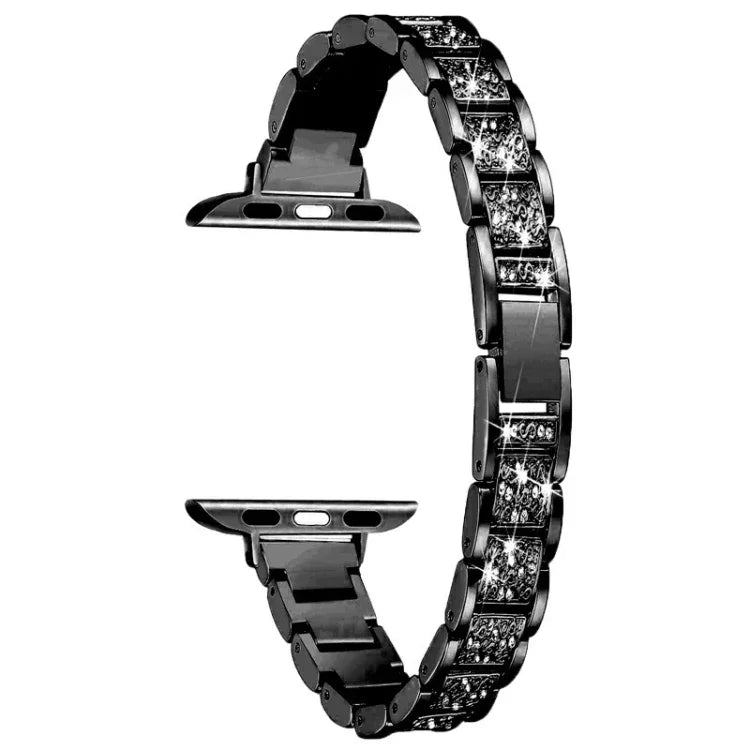 Dây đồng hồ thay thế hợp kim nhôm kim cương ba hạt 14mm cho Apple Watch Series, 7 41mm / 6 & SE & 5 & 4 40mm / 3 & 2 & 1 38mm, 7 45mm / 6 & SE & 5 & 4 44mm / 3 & 2 & 1 42mm