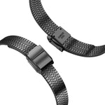 Dây đồng hồ thay thế thép mảnh khóa an toàn đôi bảy hạt 14mm cho Apple Watch Series, 7 41mm / 6 & SE & 5 & 4 40mm / 3 & 2 & 1 38mm, 7 45mm / 6 & SE & 5 & 4 44mm / 3 & 2 & 1 42mm