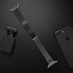 Dây đồng hồ thay thế thép mảnh khóa an toàn đôi bảy hạt 14mm cho Apple Watch Series, 7 41mm / 6 & SE & 5 & 4 40mm / 3 & 2 & 1 38mm, 7 45mm / 6 & SE & 5 & 4 44mm / 3 & 2 & 1 42mm