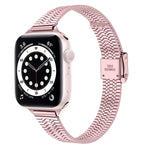 Dây đồng hồ thay thế thép mảnh khóa an toàn đôi bảy hạt 14mm cho Apple Watch Series, 7 41mm / 6 & SE & 5 & 4 40mm / 3 & 2 & 1 38mm, 7 45mm / 6 & SE & 5 & 4 44mm / 3 & 2 & 1 42mm