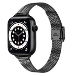 Dây đồng hồ thay thế thép mảnh khóa an toàn đôi bảy hạt 14mm cho Apple Watch Series, 7 41mm / 6 & SE & 5 & 4 40mm / 3 & 2 & 1 38mm, 7 45mm / 6 & SE & 5 & 4 44mm / 3 & 2 & 1 42mm
