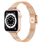 Dây đồng hồ thay thế thép mảnh khóa an toàn đôi bảy hạt 14mm cho Apple Watch Series, 7 41mm / 6 & SE & 5 & 4 40mm / 3 & 2 & 1 38mm, 7 45mm / 6 & SE & 5 & 4 44mm / 3 & 2 & 1 42mm