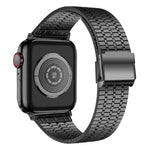 Dây đồng hồ thay thế thép khóa an toàn đôi bảy hạt cho Apple Watch Series, 7 41mm / 6 & SE & 5 & 4 40mm / 3 & 2 & 1 38mm, 7 45mm / 6 & SE & 5 & 4 44mm / 3 & 2 & 1 42mm