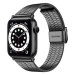 Dây đồng hồ thay thế thép khóa an toàn đôi bảy hạt cho Apple Watch Series, 7 41mm / 6 & SE & 5 & 4 40mm / 3 & 2 & 1 38mm, 7 45mm / 6 & SE & 5 & 4 44mm / 3 & 2 & 1 42mm