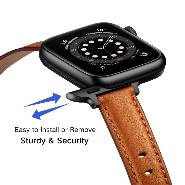 Dây đồng hồ thay thế da phong cách doanh nhân cho Apple Watch Series, 7 41mm / 6 & SE & 5 & 4 40mm / 3 & 2 & 1 38mm, 7 45mm / 6 & SE & 5 & 4 44mm / 3 & 2 & 1 42mm
