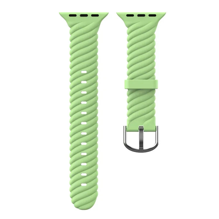 Solid color Twist Silicone Replacement Strap Watchband For Apple Watch Series, 7 41mm / 6 & SE & 5 & 4 40mm / 3 & 2 & 1 38mm, 7 45mm / 6 & SE & 5 & 4 44mm / 3 & 2 & 1 42mm
