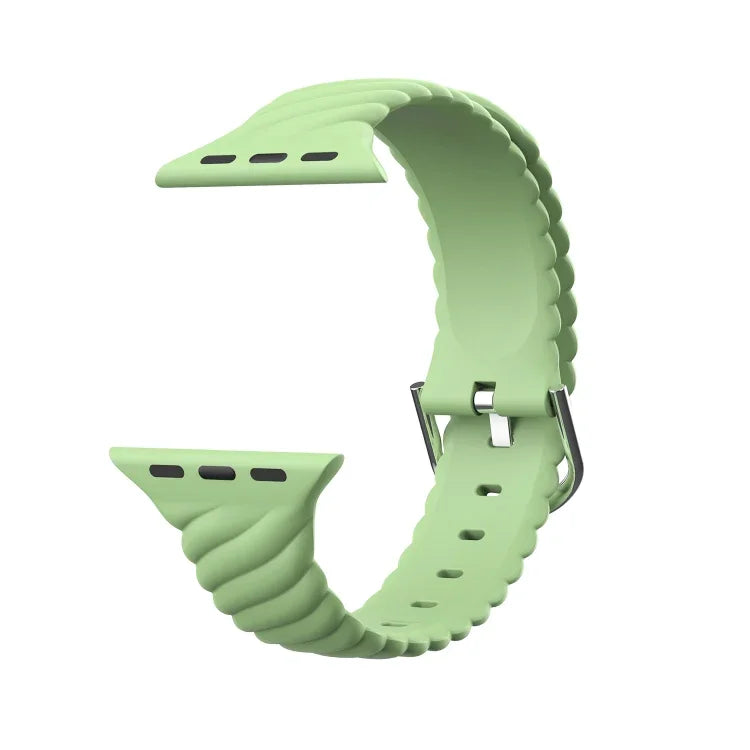 Dây đồng hồ thay thế silicone xoắn màu trơn cho Apple Watch Series, 7 41mm / 6 & SE & 5 & 4 40mm / 3 & 2 & 1 38mm, 7 45mm / 6 & SE & 5 & 4 44mm / 3 & 2 & 1 42mm