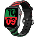 Dây đồng hồ thay thế silicone xoắn hai màu cho Apple Watch Series, 7 41mm / 6 & SE & 5 & 4 40mm / 3 & 2 & 1 38mm, 7 45mm / 6 & SE & 5 & 4 44mm / 3 & 2 & 1 42mm