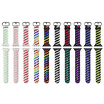 Dây đồng hồ thay thế silicone xoắn hai màu cho Apple Watch Series, 7 41mm / 6 & SE & 5 & 4 40mm / 3 & 2 & 1 38mm, 7 45mm / 6 & SE & 5 & 4 44mm / 3 & 2 & 1 42mm