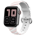 Two-color Twist Silicone Replacement Strap Watchband For Apple Watch Series, 7 41mm / 6 & SE & 5 & 4 40mm / 3 & 2 & 1 38mm, 7 45mm / 6 & SE & 5 & 4 44mm / 3 & 2 & 1 42mm