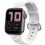 Dây đồng hồ thay thế silicone xoắn hai màu cho Apple Watch Series, 7 41mm / 6 & SE & 5 & 4 40mm / 3 & 2 & 1 38mm, 7 45mm / 6 & SE & 5 & 4 44mm / 3 & 2 & 1 42mm