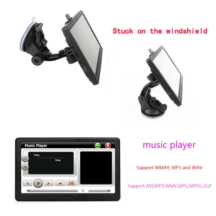 Điều hướng GPS ô tô 7 inch màn hình cảm ứng điện dung 8G+256M cấu hình cao, bản đồ châu Âu, Úc, Đông Nam Á, Bắc Mỹ, Trung Đông, Nam Mỹ, châu Phi