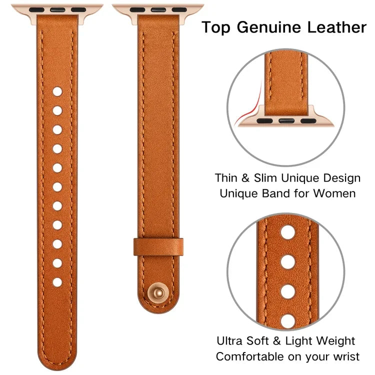 Dây đồng hồ thay thế bằng da kiểu Couple 14mm cho Apple Watch Series, 7 41mm / 6 & SE & 5 & 4 40mm / 3 & 2 & 1 38mm, 7 45mm / 6 & SE & 5 & 4 44mm / 3 & 2 & 1 42mm