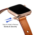 Dây đồng hồ thay thế bằng da kiểu Couple 14mm cho Apple Watch Series, 7 41mm / 6 & SE & 5 & 4 40mm / 3 & 2 & 1 38mm, 7 45mm / 6 & SE & 5 & 4 44mm / 3 & 2 & 1 42mm