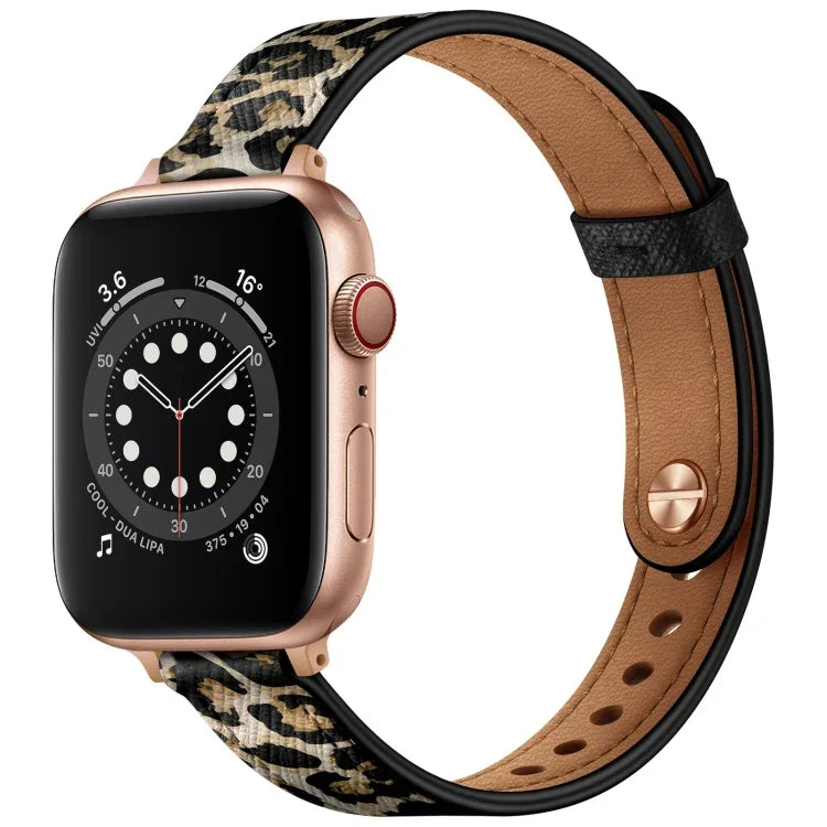 Dây đồng hồ thay thế bằng da kiểu Couple 14mm cho Apple Watch Series, 7 41mm / 6 & SE & 5 & 4 40mm / 3 & 2 & 1 38mm, 7 45mm / 6 & SE & 5 & 4 44mm / 3 & 2 & 1 42mm