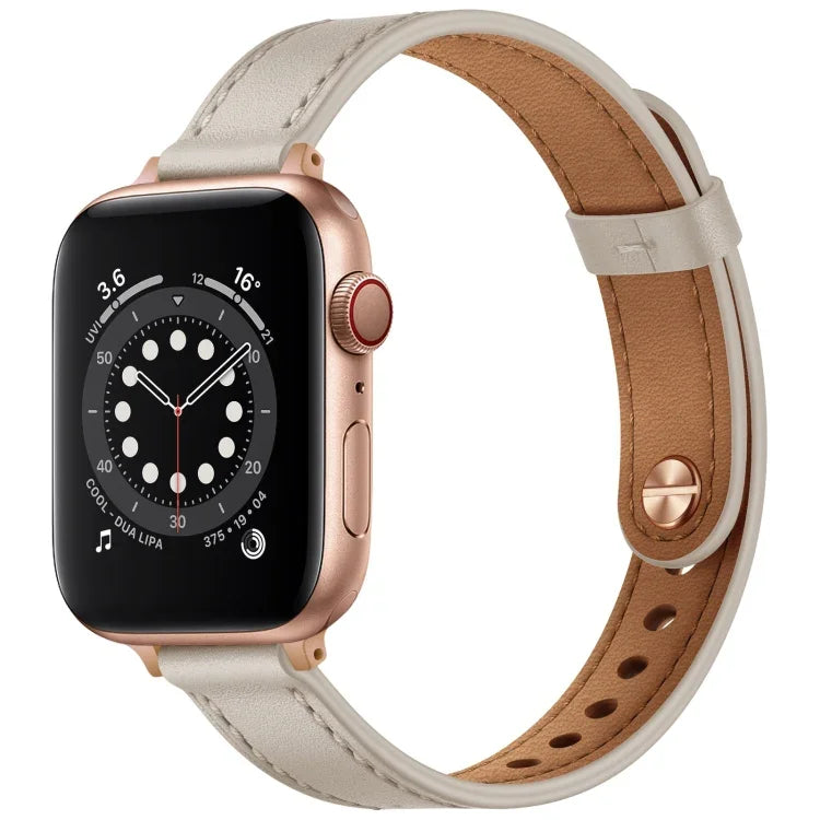 Dây đồng hồ thay thế bằng da kiểu Couple 14mm cho Apple Watch Series, 7 41mm / 6 & SE & 5 & 4 40mm / 3 & 2 & 1 38mm, 7 45mm / 6 & SE & 5 & 4 44mm / 3 & 2 & 1 42mm