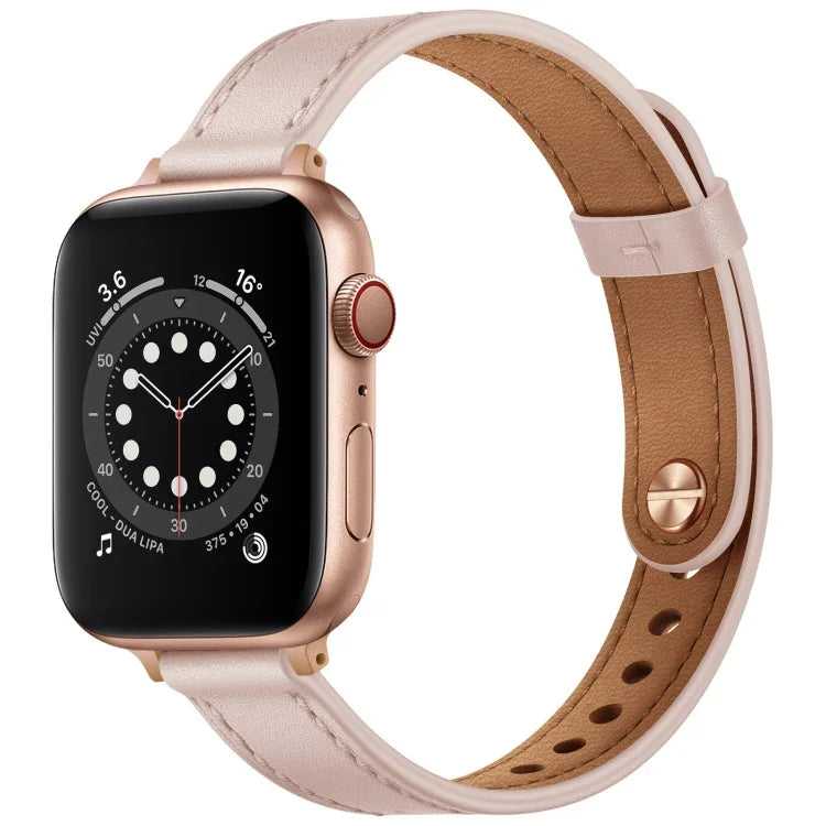 Dây đồng hồ thay thế bằng da kiểu Couple 14mm cho Apple Watch Series, 7 41mm / 6 & SE & 5 & 4 40mm / 3 & 2 & 1 38mm, 7 45mm / 6 & SE & 5 & 4 44mm / 3 & 2 & 1 42mm