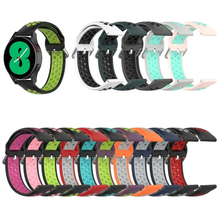Dây đeo thay thế silicone hai màu cho Samsung Galaxy Watch4 Classic 46mm