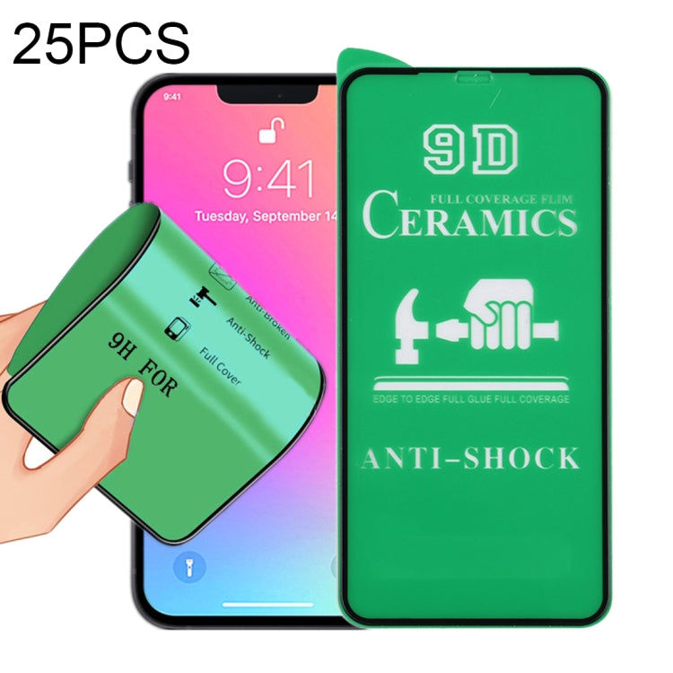25 cái miếng dán gốm 9D bảo vệ toàn màn hình keo dán đầy đủ, cho iPhone 13 mini (25 cái), cho iPhone 13 / 13 Pro (25 cái), cho iPhone 13 Pro Max (25 cái)