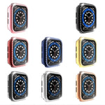 Ốp bảo vệ PC mạ điện một hàng kim cương kèm kính cường lực cho Apple Watch Series, dành cho Apple Watch Series 6 / 5 / 4 / Watch SE 40mm, dành cho Apple Watch Series 6 / 5 / 4 / Watch SE 44mm