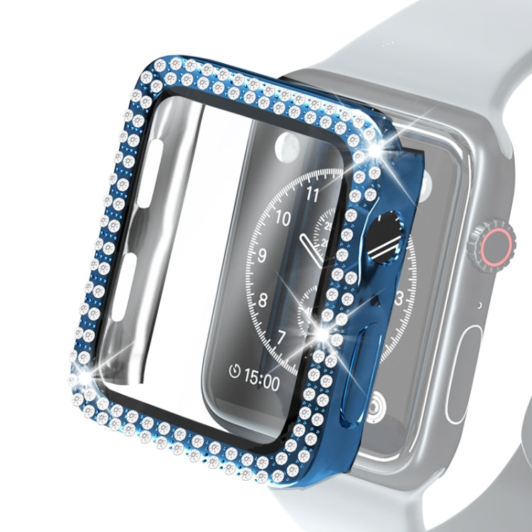 Ốp bảo vệ PC mạ điện hai hàng kim cương kèm kính cường lực cho Apple Watch Series, dành cho Apple Watch Series 6 / 5 / 4 / Watch SE 40mm, dành cho Apple Watch Series 6 / 5 / 4 / Watch SE 44mm