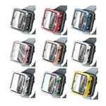Ốp bảo vệ kim cương đôi mạ điện PC kèm kính cường lực cho Apple Watch Series, 3 & 2 & 1 38mm, 3 & 2 & 1 42mm