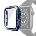 Ốp bảo vệ kim cương đơn mạ điện PC kèm kính cường lực cho Apple Watch Series, 3 & 2 & 1 38mm, 3 & 2 & 1 42mm