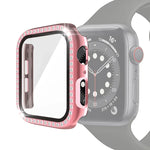 Ốp bảo vệ kim cương đơn mạ điện PC kèm kính cường lực cho Apple Watch Series, 3 & 2 & 1 38mm, 3 & 2 & 1 42mm