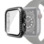 Ốp bảo vệ kim cương đơn mạ điện PC kèm kính cường lực cho Apple Watch Series, 3 & 2 & 1 38mm, 3 & 2 & 1 42mm