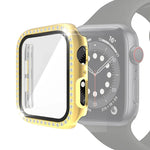 Ốp bảo vệ kim cương đơn mạ điện PC kèm kính cường lực cho Apple Watch Series, 3 & 2 & 1 38mm, 3 & 2 & 1 42mm