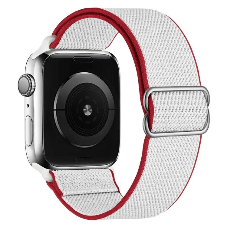 High Elastic Nylon Replacement Watchband For Apple Watch Series, 7 41mm / 6 & SE & 5 & 4 40mm / 3 & 2 & 1 38mm, 7 45mm / 6 & SE & 5 & 4 44mm / 3 & 2 & 1 42mm