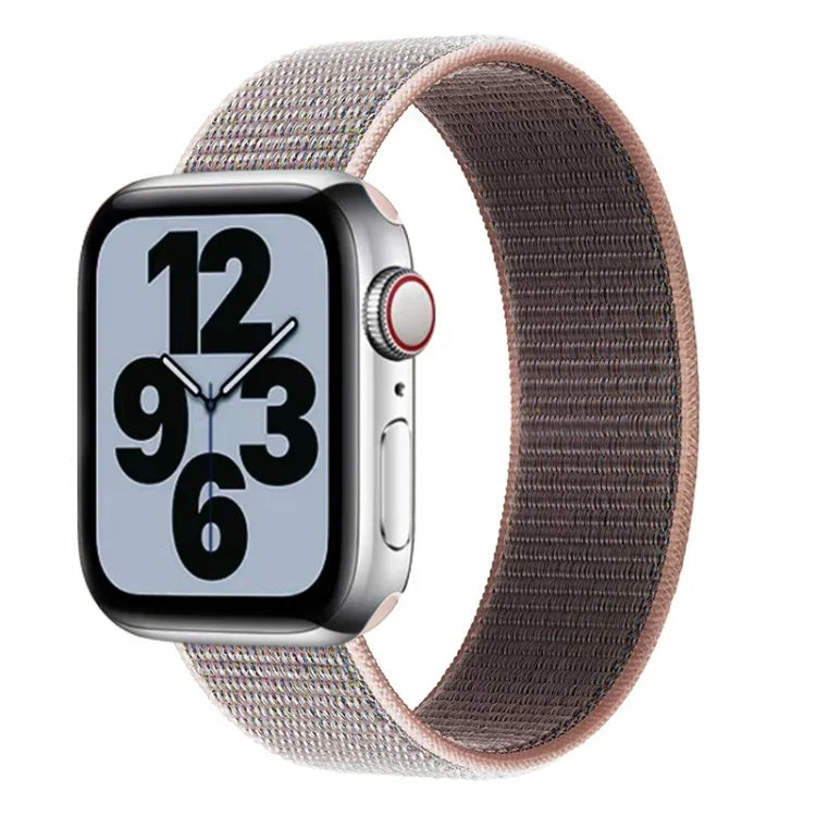 Dây đồng hồ thay thế nylon một vòng, kích thước: M 155mm cho Apple Watch Series 6 & SE & 5 & 4 44mm / 3 & 2 & 1 42mm, M 155mm 44mm / 42mm