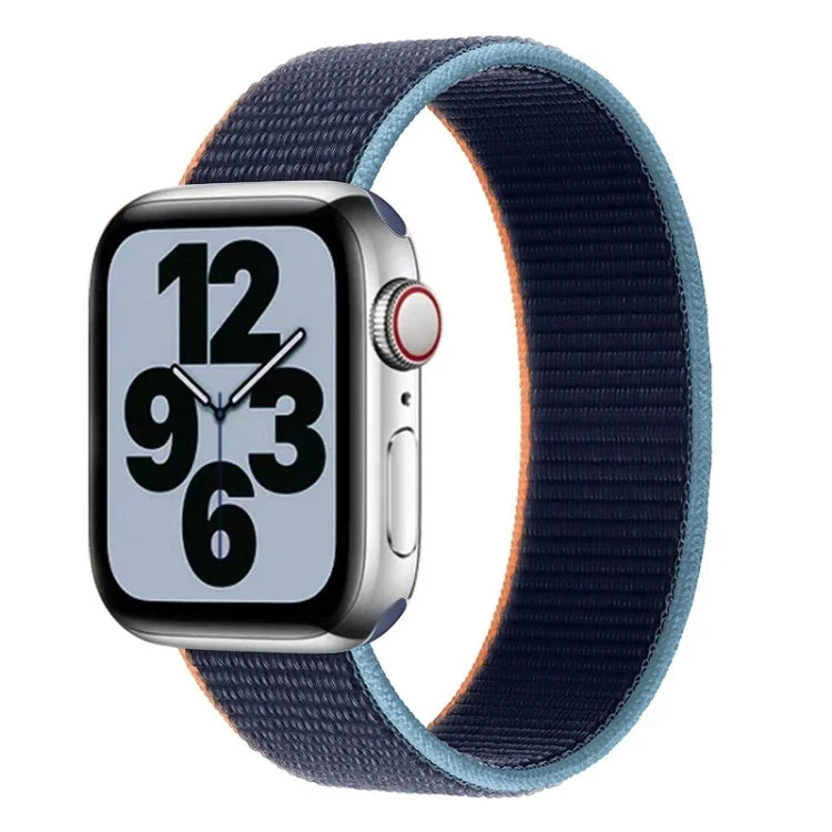 Dây đồng hồ thay thế nylon một vòng, kích thước: M 155mm cho Apple Watch Series 6 & SE & 5 & 4 44mm / 3 & 2 & 1 42mm, M 155mm 44mm / 42mm