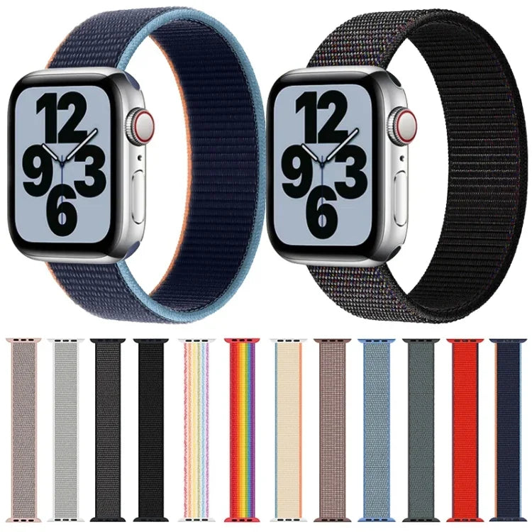 Dây đồng hồ thay thế nylon một vòng, kích thước: L 165mm cho Apple Watch Series 6 & SE & 5 & 4 44mm / 3 & 2 & 1 42mm, L 165mm 44mm / 42mm