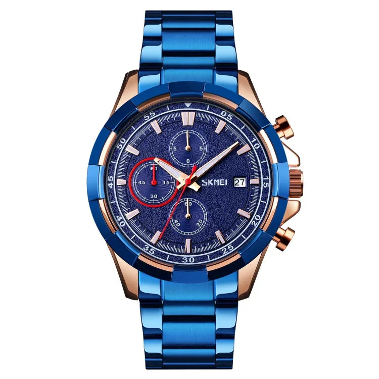 Đồng hồ quartz phát sáng SKMEI 9192 nam dây thép không gỉ lịch ngày