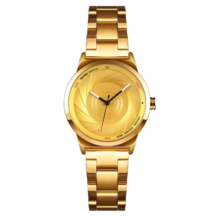 SKMEI 9210 Ladies Business Watch Simple 3D Dial Quartz Watch, For Ladies